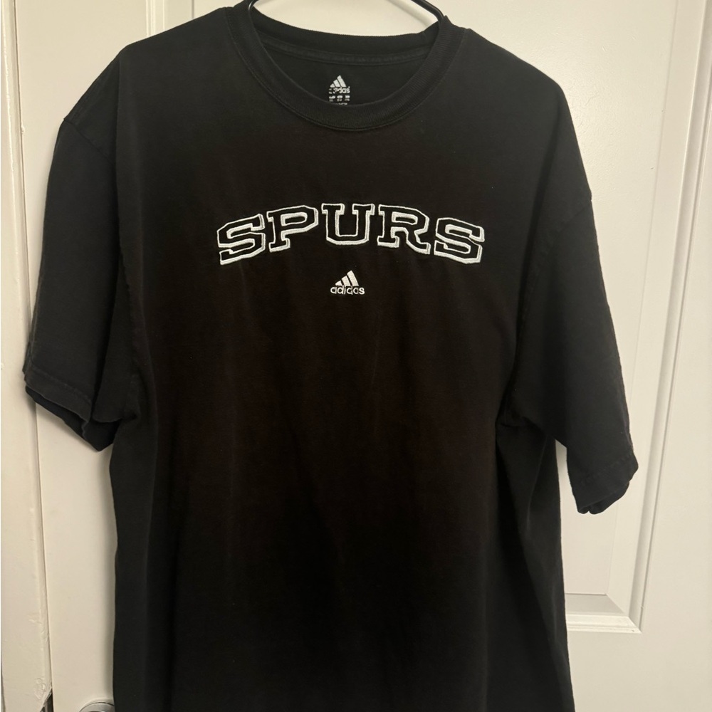 Adidas Black Spurs Short Sleeve Tee